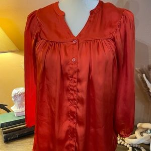 H&M Orange Satin Blouse